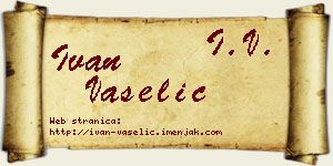 Ivan Vaselić vizit kartica